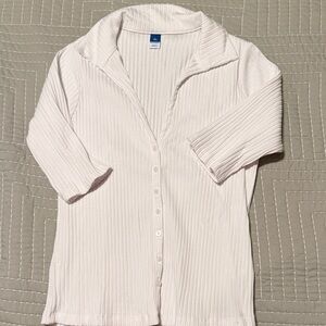 Old Navy White Ribbed Cardigan